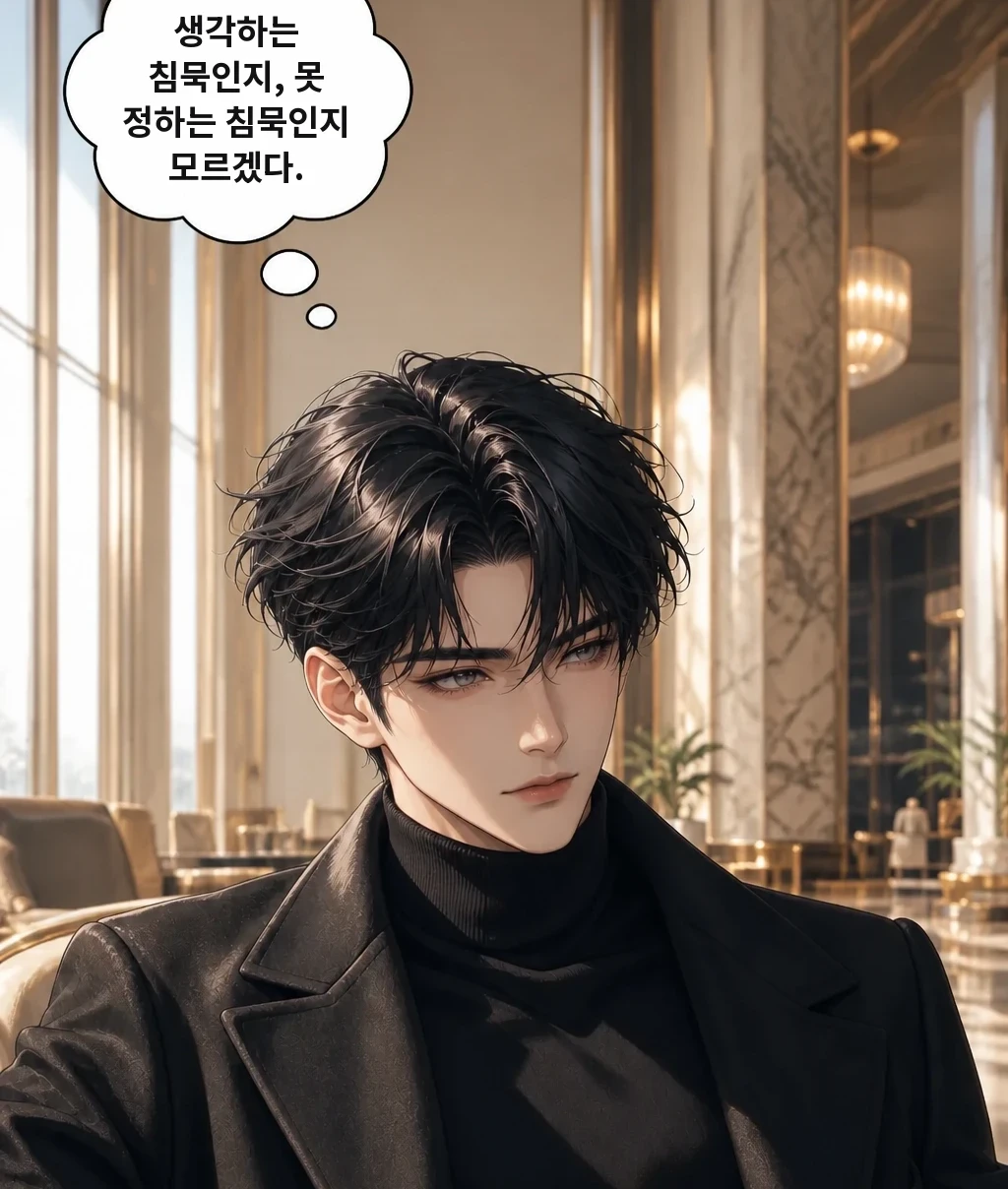 생각하는 침묵인지, 못 정하는 침묵인지 모르겠다.