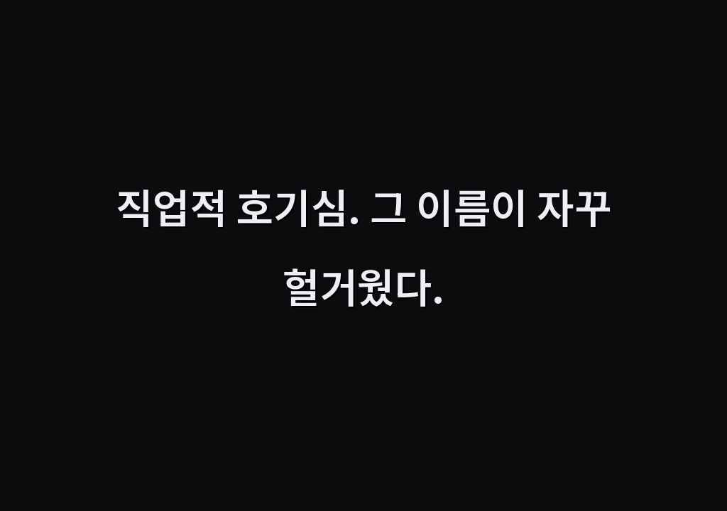 직업적 호기심. 그 이름이 자꾸 헐거웠다.
