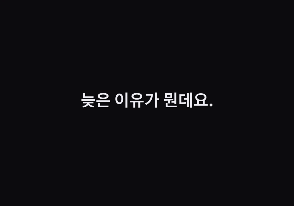 늦은 이유가 뭔데요.
