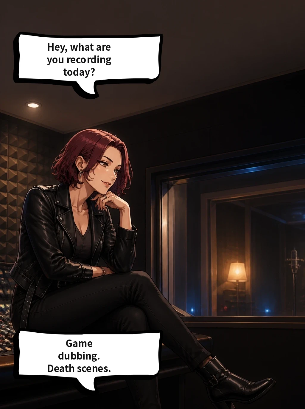 Hey, what are you recording today? Game dubbing. Death scenes.
