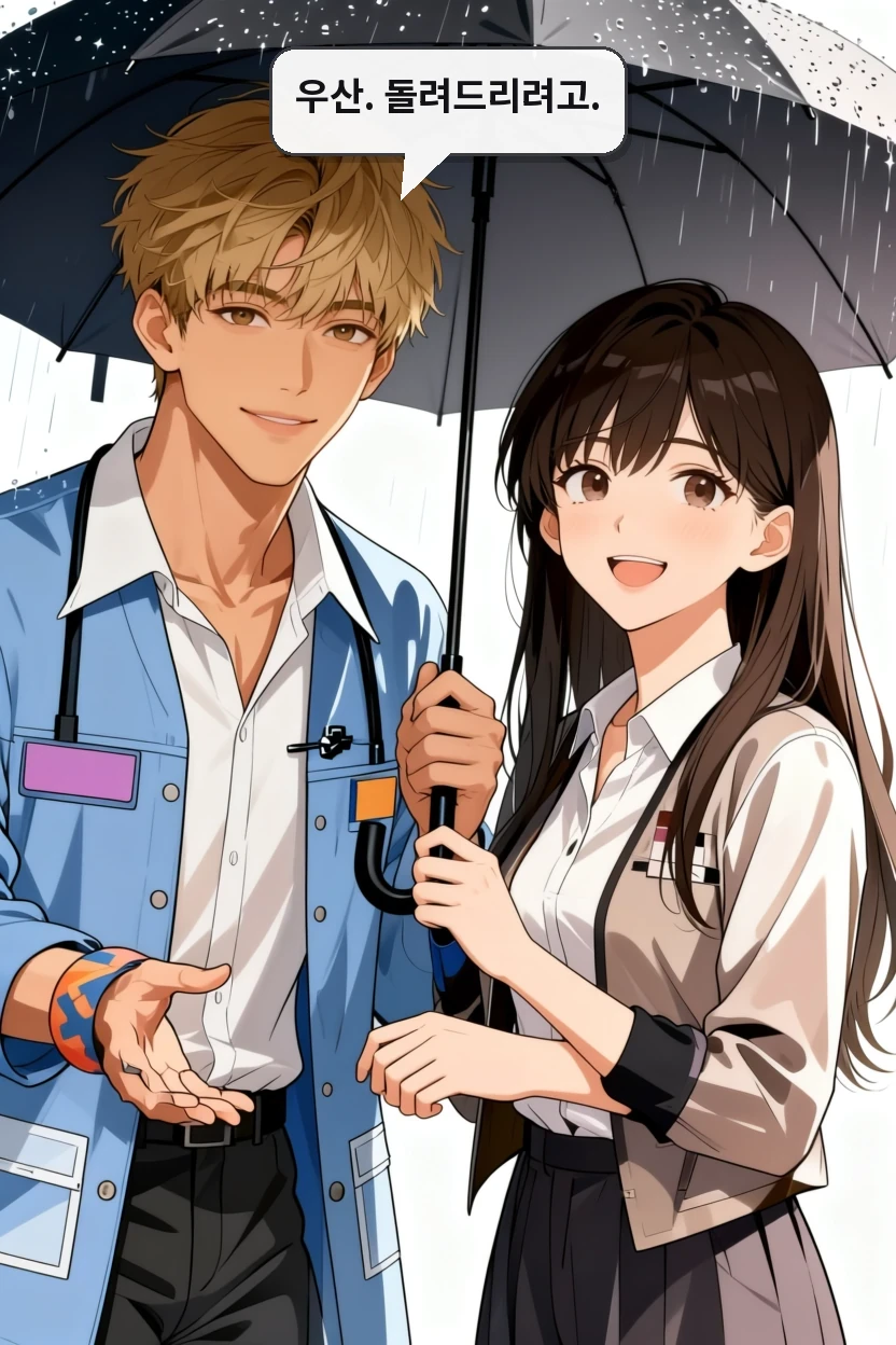 우산. 돌려드리려고.