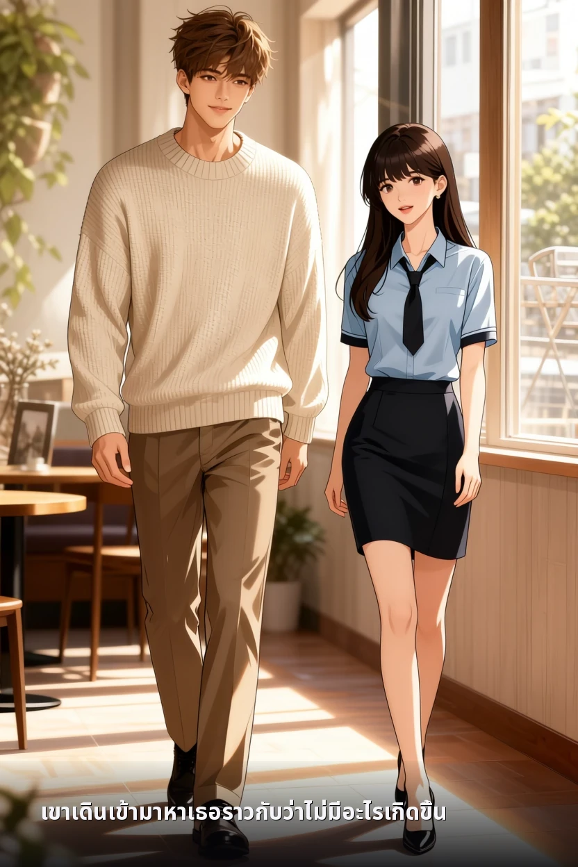เขาเดินเข้ามาหาเธอราวกับว่าไม่มีอะไรเกิดขึ้น
