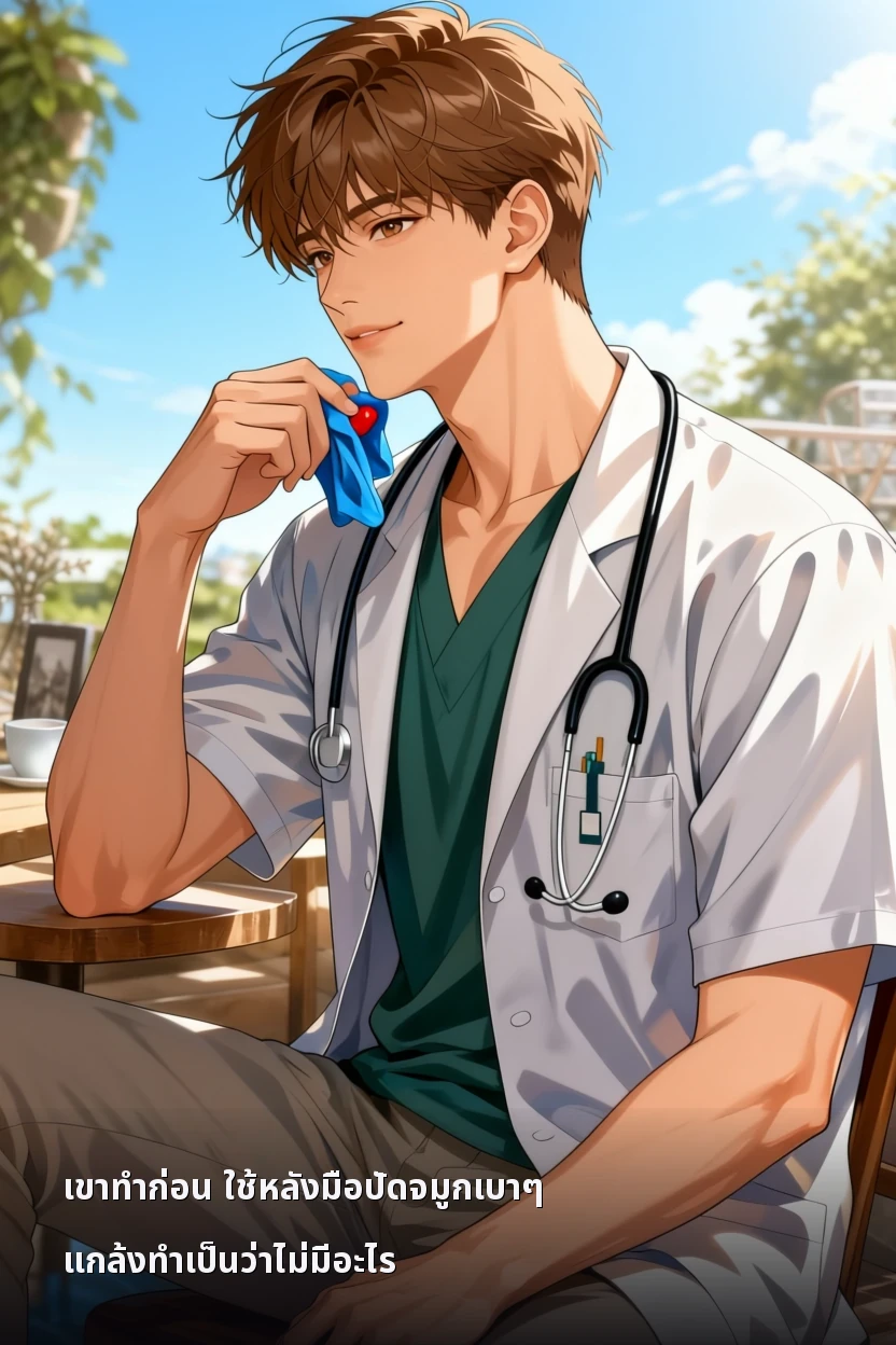 เขาทำก่อน ใช้หลังมือปัดจมูกเบาๆ แกล้งทำเป็นว่าไม่มีอะไร
