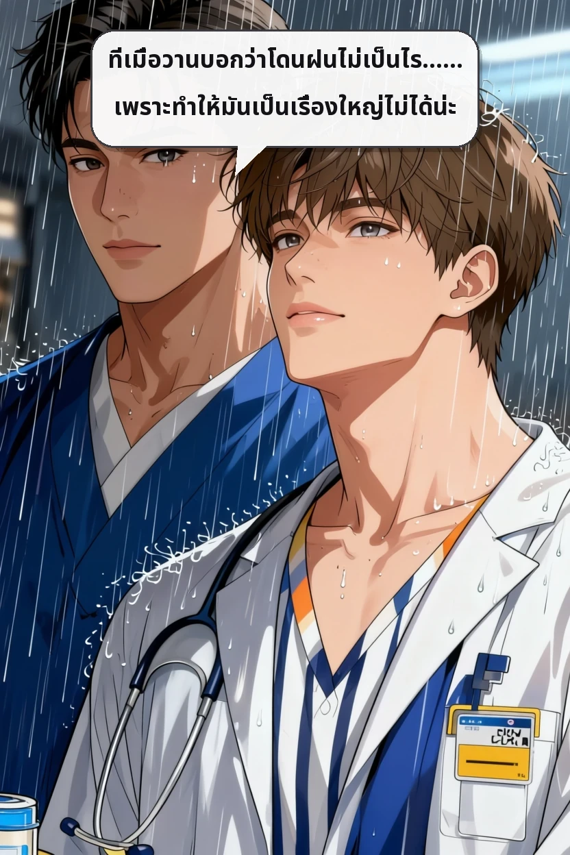 ที่เมื่อวานบอกว่าโดนฝนไม่เป็นไร…… เพราะทำให้มันเป็นเรื่องใหญ่ไม่ได้น่ะ