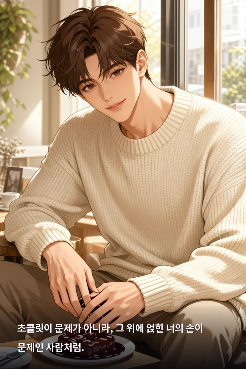 초콜릿이 문제가 아니라, 그 위에 얹힌 너의 손이 문제인 사람처럼.
