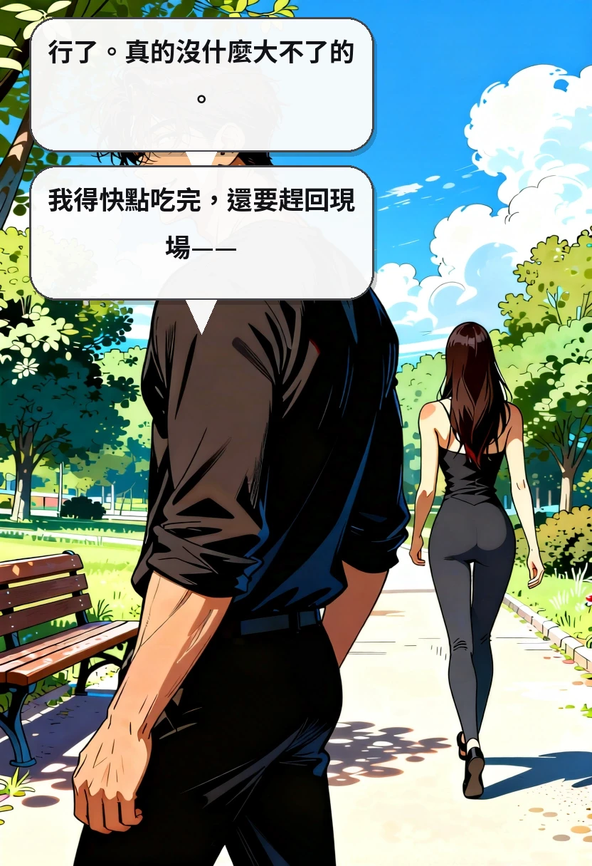 行了。真的沒什麼大不了的。 我得快點吃完，還要趕回現場——