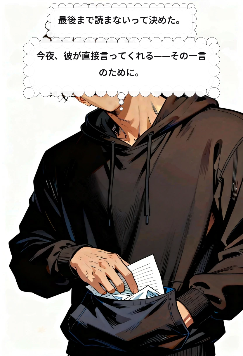 最後まで読まないって決めた。 今夜、彼が直接言ってくれる——その一言のために。