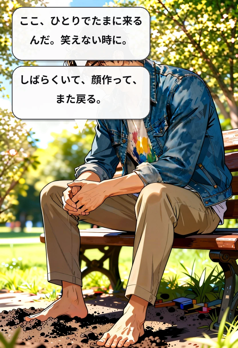 ここ、ひとりでたまに来るんだ。笑えない時に。 しばらくいて、顔作って、また戻る。