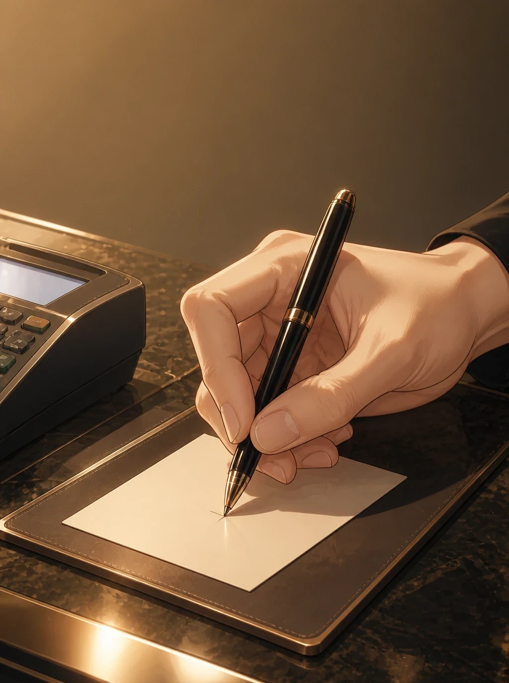 The moment the pen scratched the paper — that expression again.