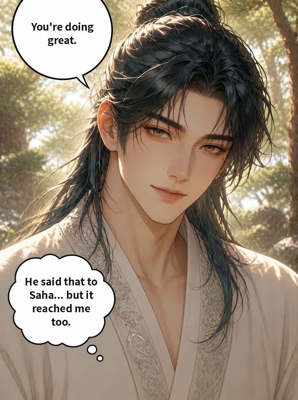You're doing great. He said that to Saha... but it reached me too.