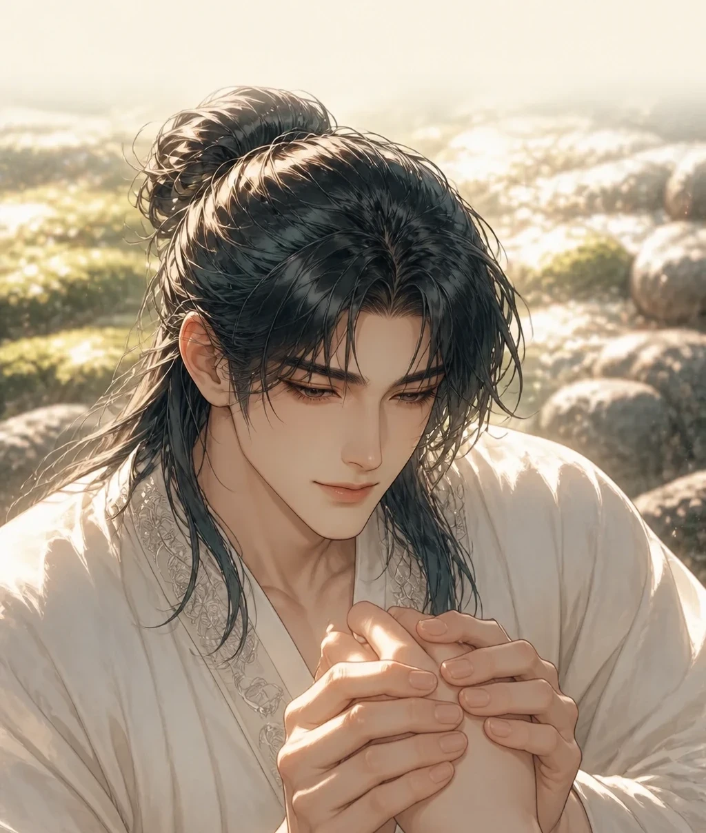 這一次，他沒有縮回去