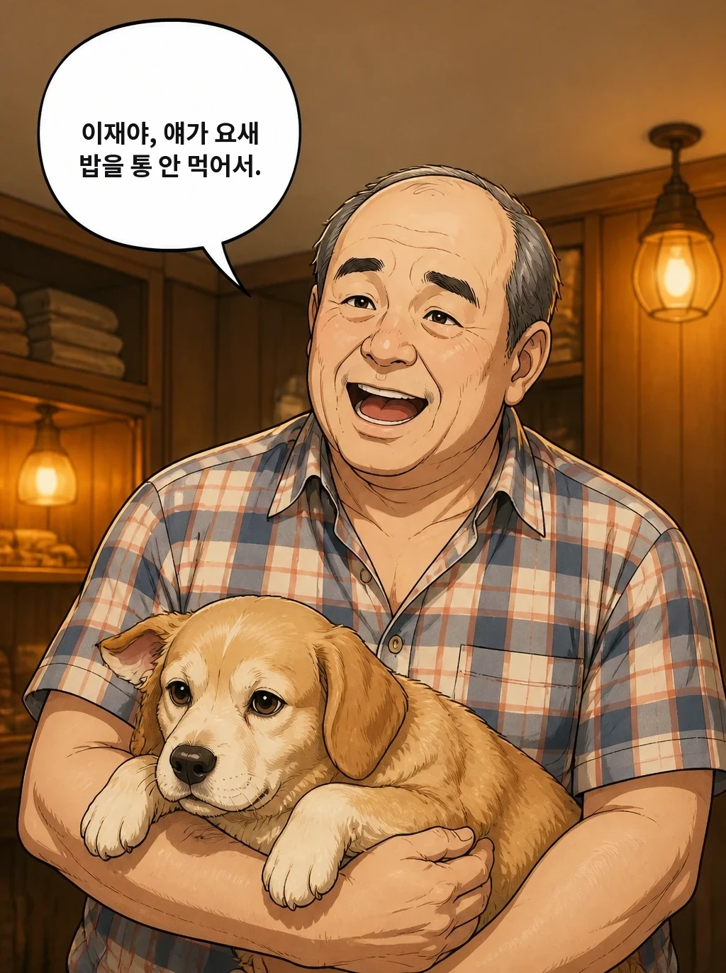 이재야, 얘가 요새 밥을 통 안 먹어서.