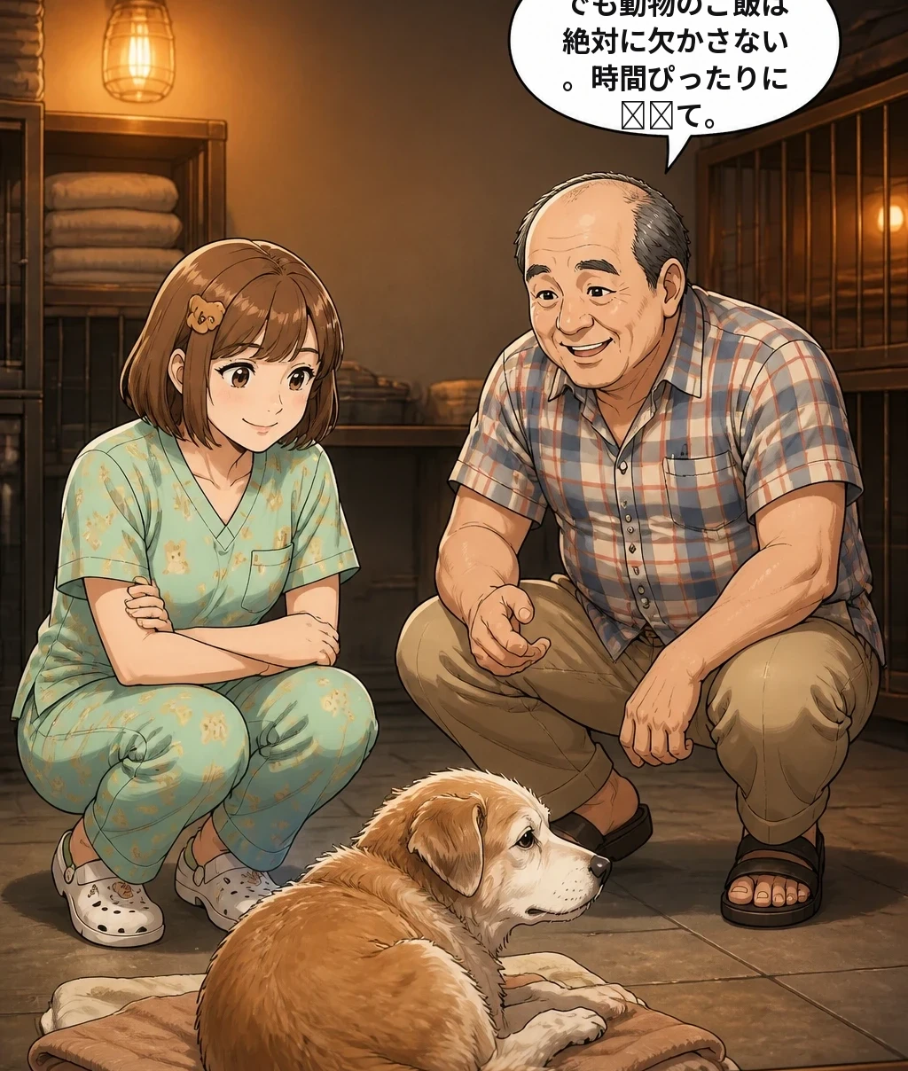 でも動物のご飯は絶対に欠かさない。時間ぴったりに챙기て。