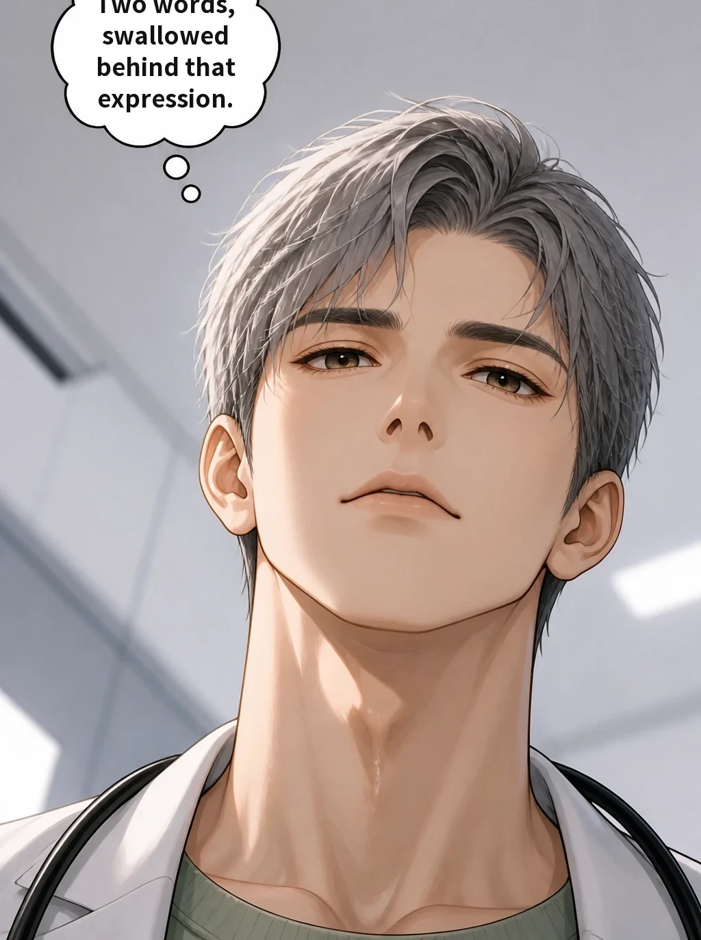 Two words, swallowed behind that expression.