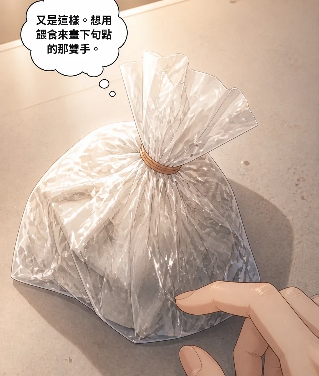 又是這樣。想用餵食來畫下句點的那雙手。