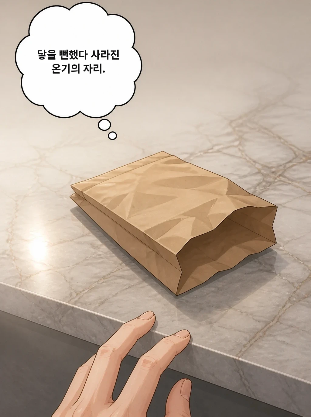 닿을 뻔했다 사라진 온기의 자리.