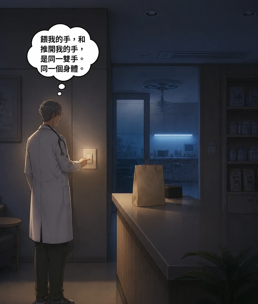餵我的手，和推開我的手，是同一雙手。同一個身體。