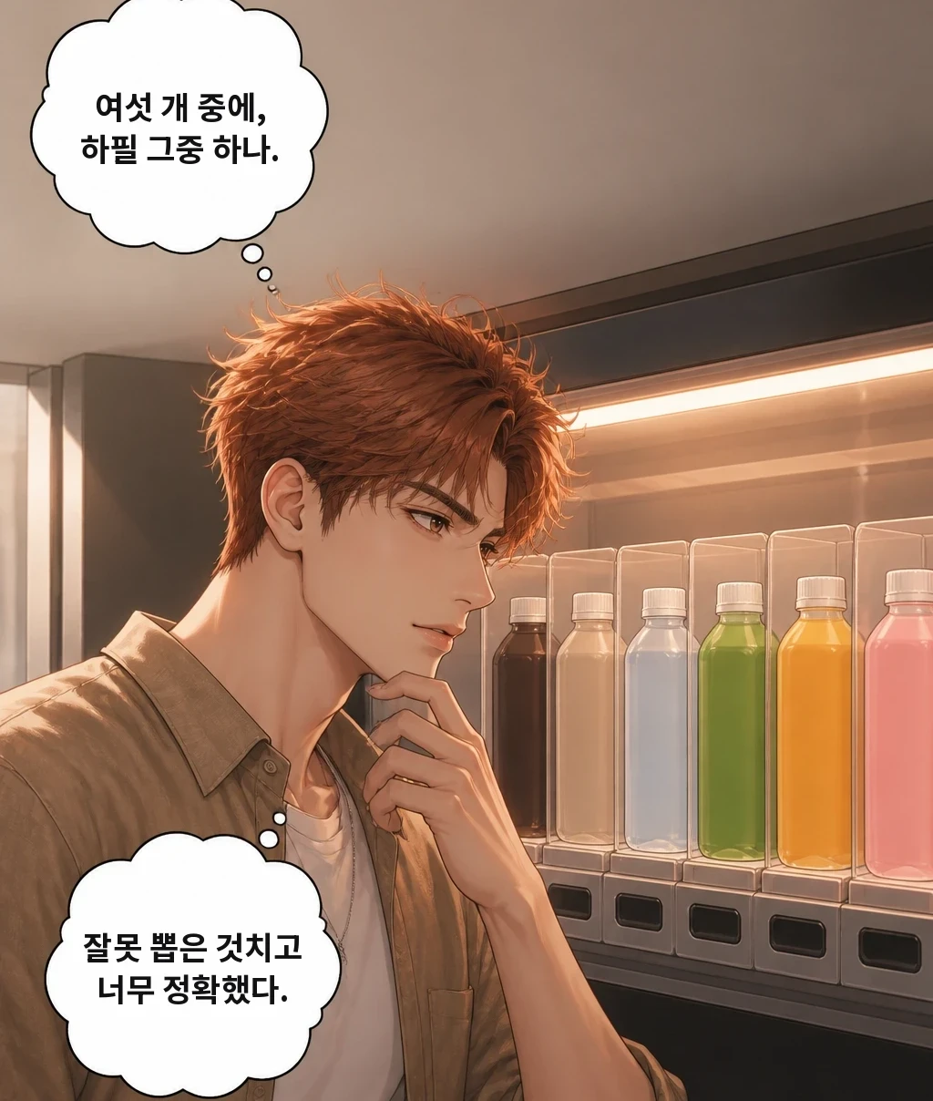 여섯 개 중에, 하필 그중 하나. 잘못 뽑은 것치고 너무 정확했다.
