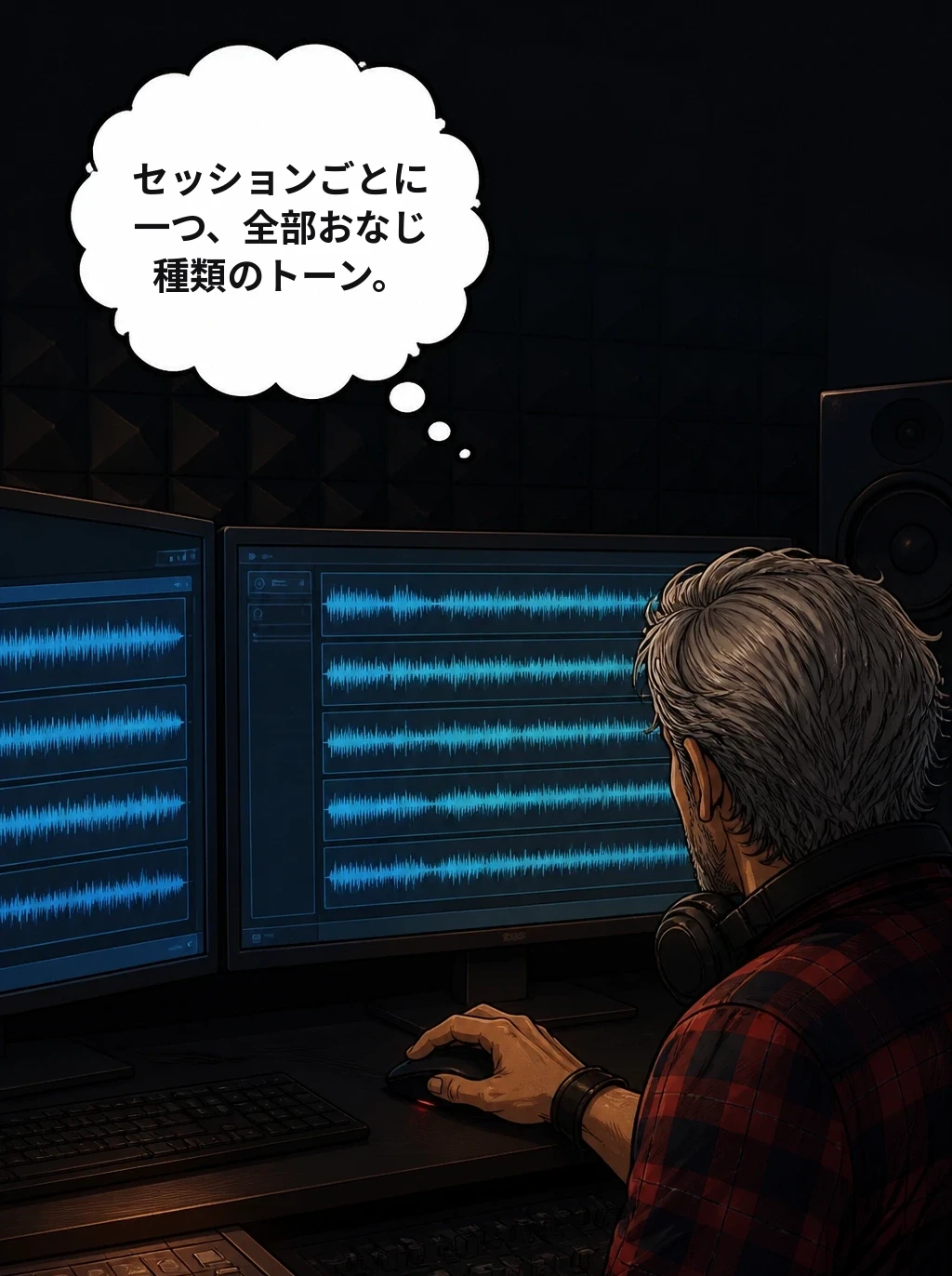 セッションごとに一つ、全部おなじ種類のトーン。