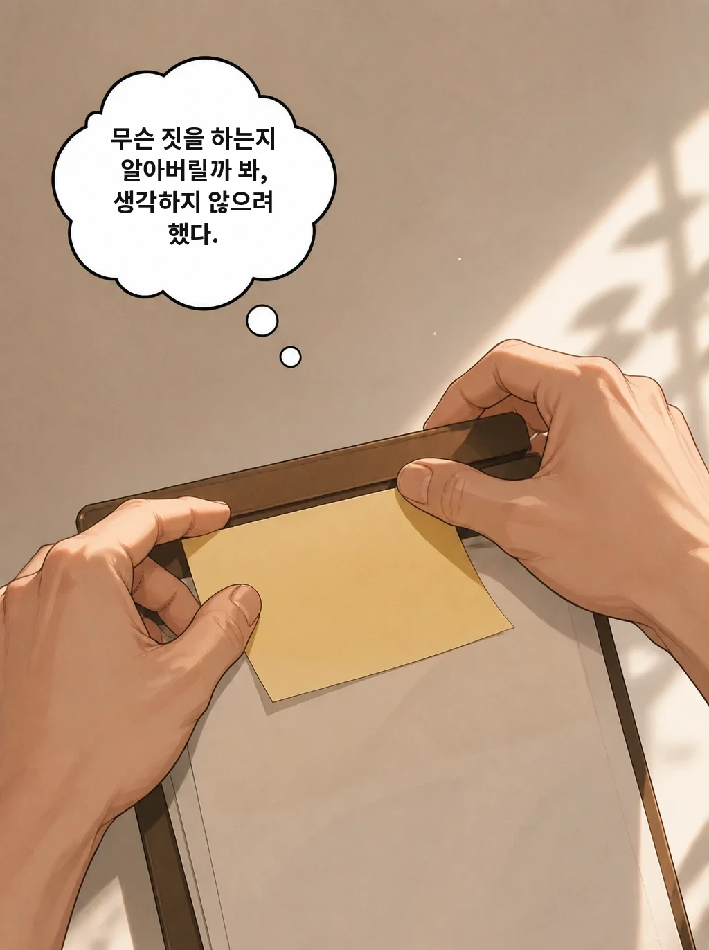 무슨 짓을 하는지 알아버릴까 봐, 생각하지 않으려 했다.