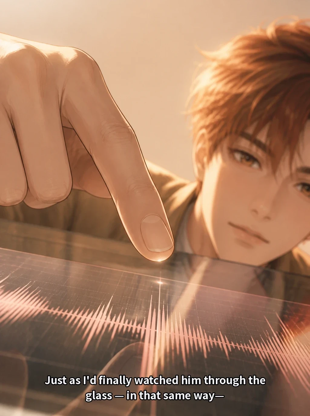 Just as I'd finally watched him through the glass — in that same way—