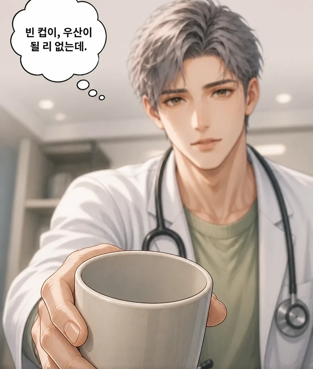 빈 컵이, 우산이 될 리 없는데. 다시 올 이유를, 제 손으로 쥐여주듯.