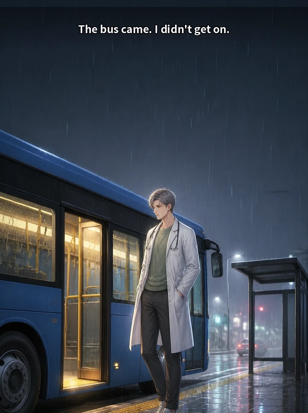The bus came. I didn't get on.