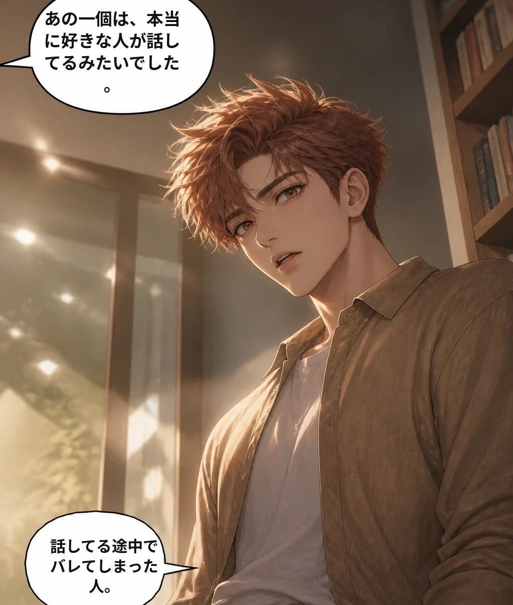 あの一個は、本当に好きな人が話してるみたいでした。 話してる途中でバレてしまった人。