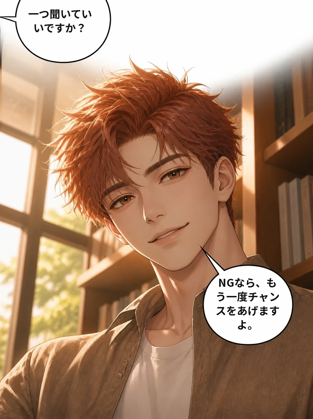一つ聞いていいですか？ NGなら、もう一度チャンスをあげますよ。