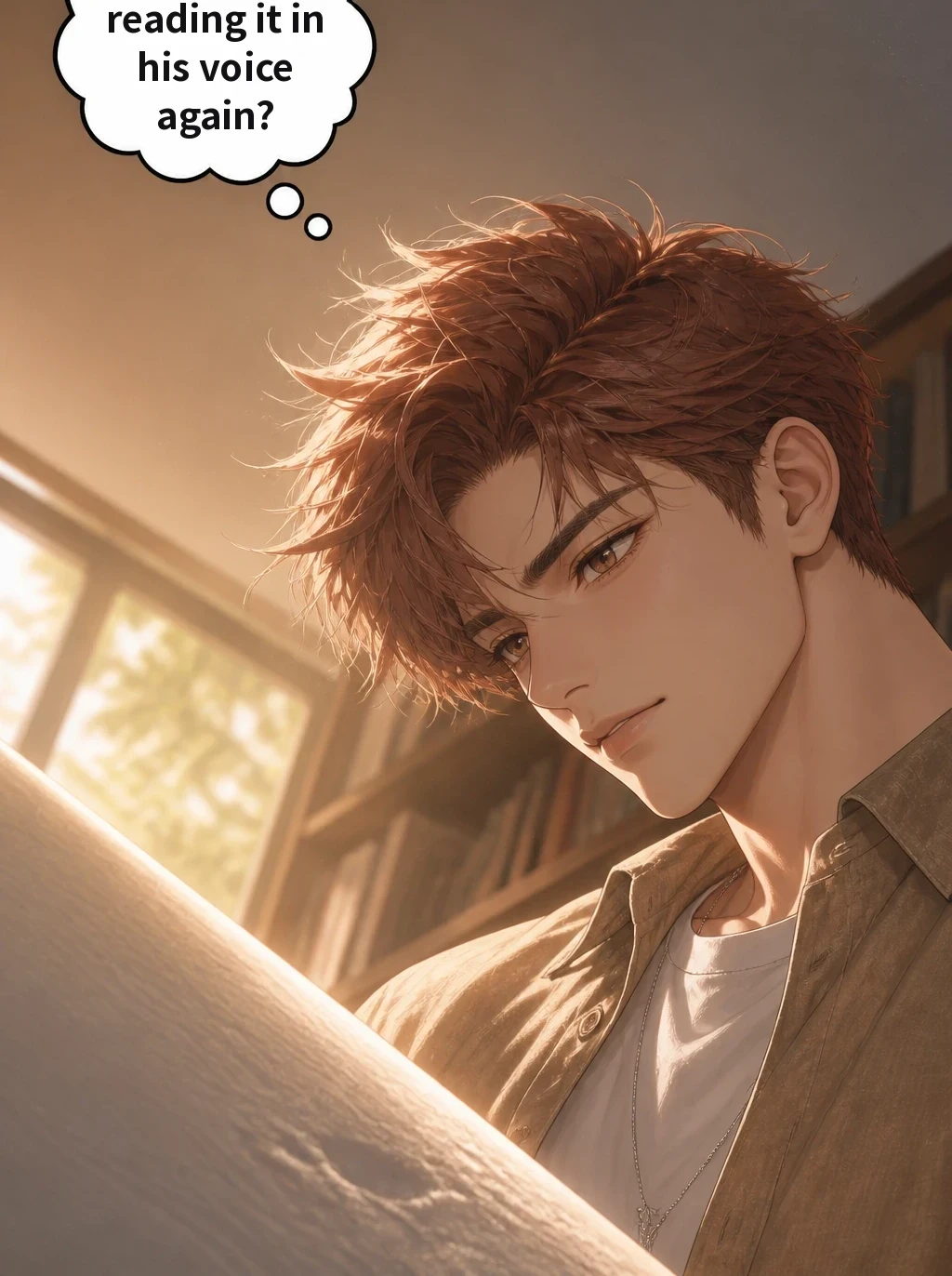 And I'm reading it in his voice again?