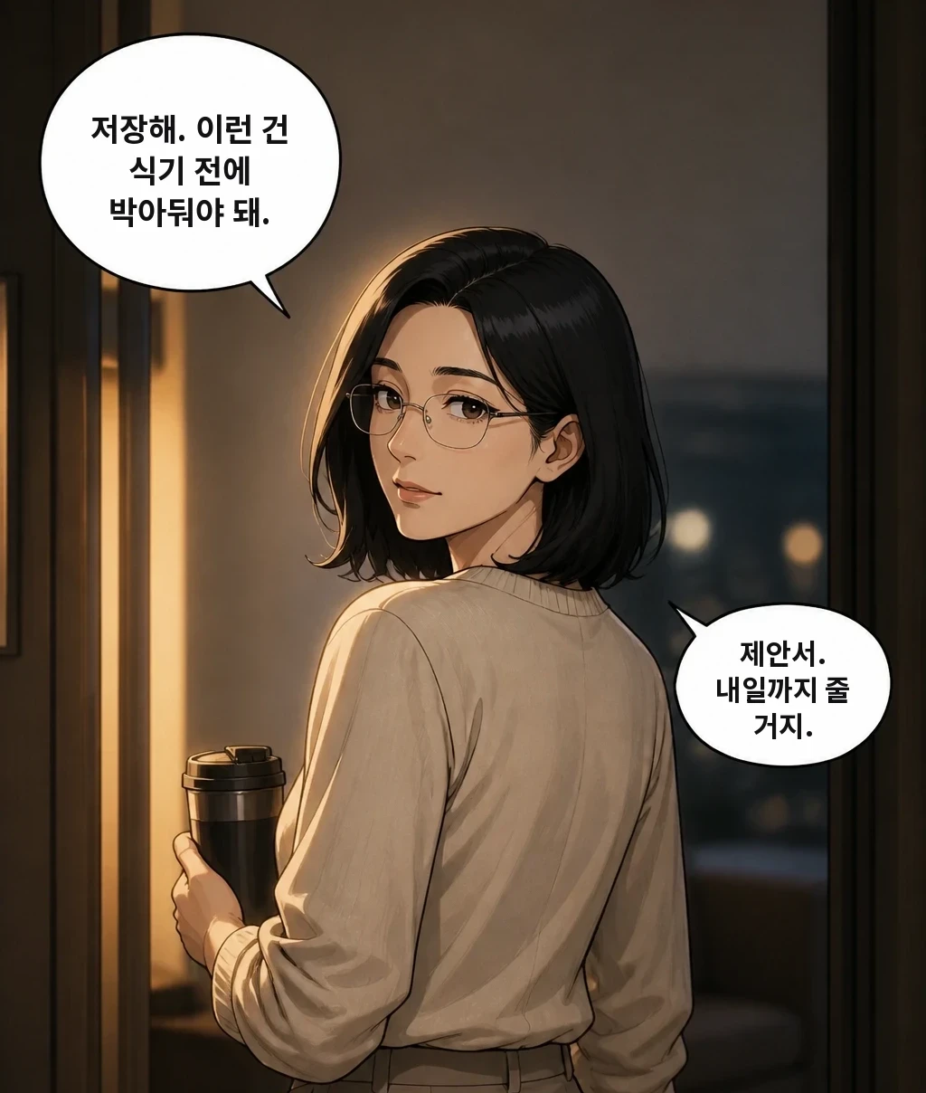저장해. 이런 건 식기 전에 박아둬야 돼. 제안서. 내일까지 줄 거지.