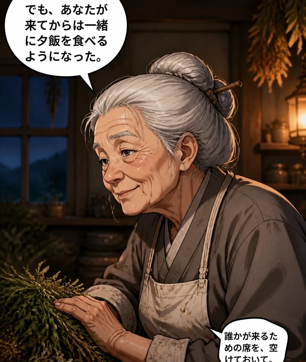 でも、あなたが来てからは一緒に夕飯を食べるようになった。 誰かが来るための席を、空けておいて。
