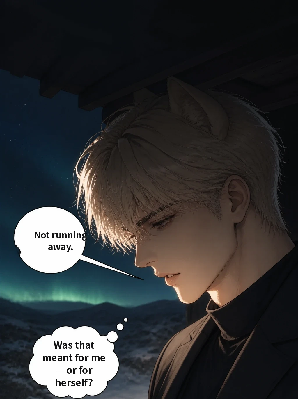 Not running away. Was that meant for me — or for herself?