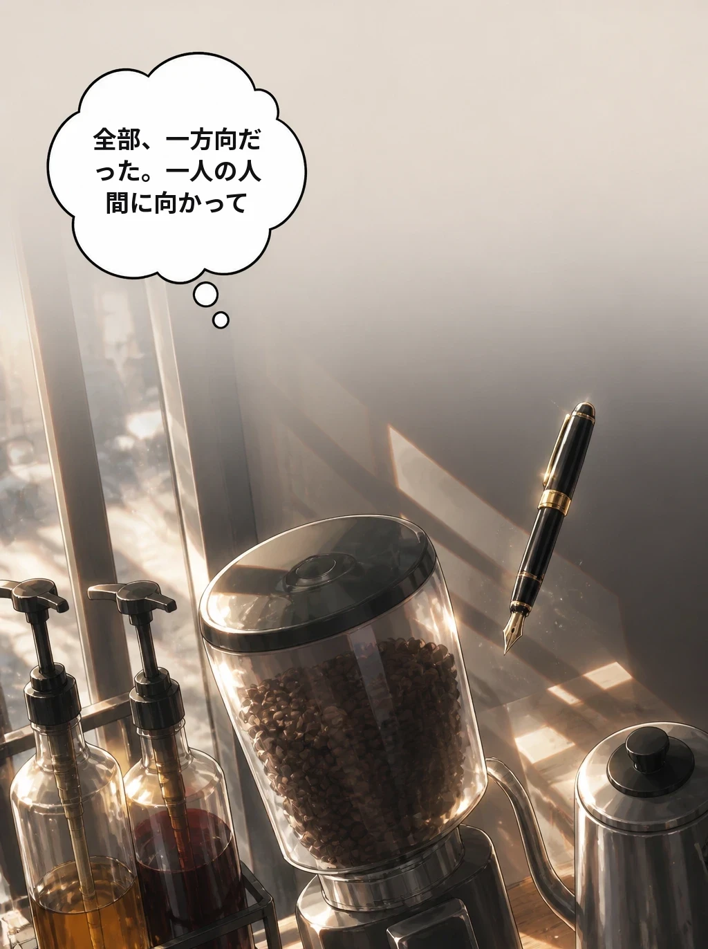 全部、一方向だった。一人の人間に向かって