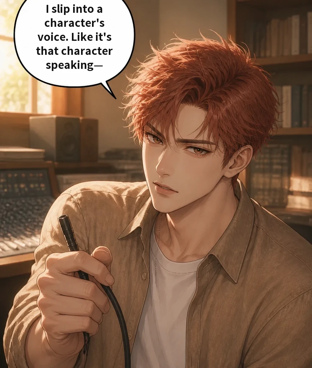 I slip into a character's voice. Like it's that character speaking—