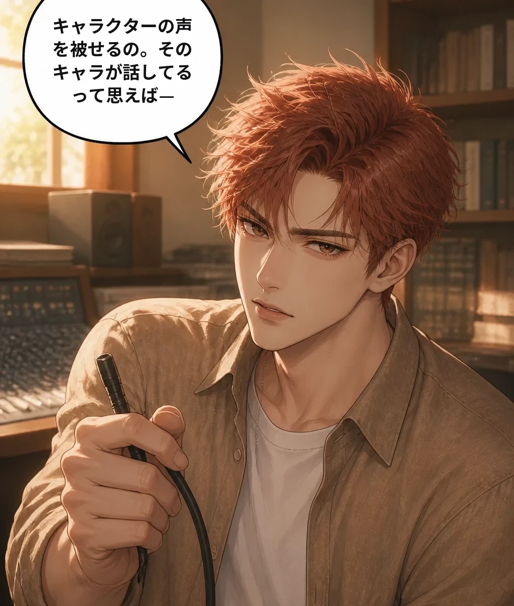 キャラクターの声を被せるの。そのキャラが話してるって思えば—