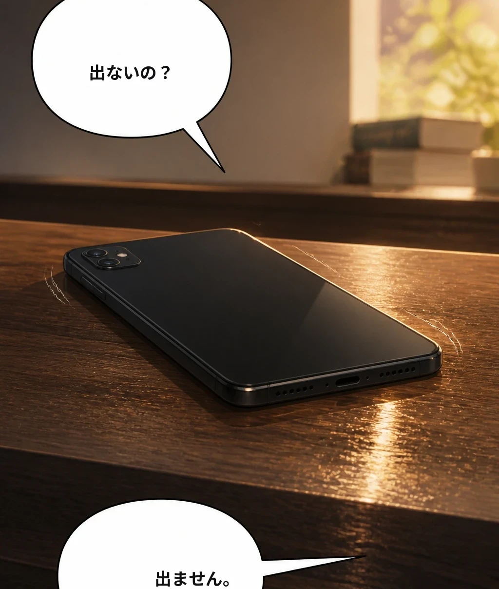出ないの？ 出ません。