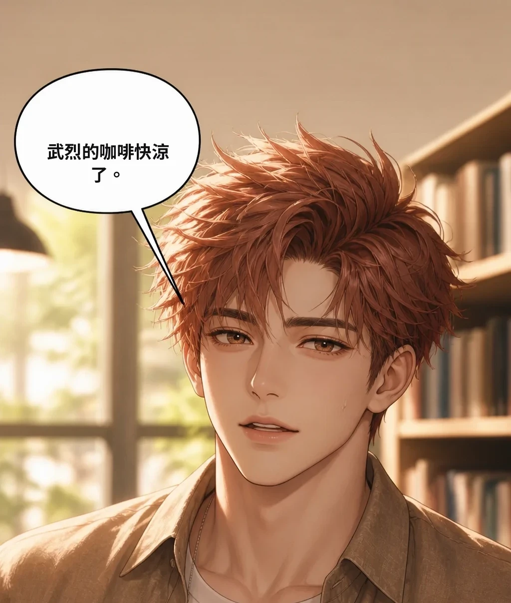 武烈的咖啡快涼了。