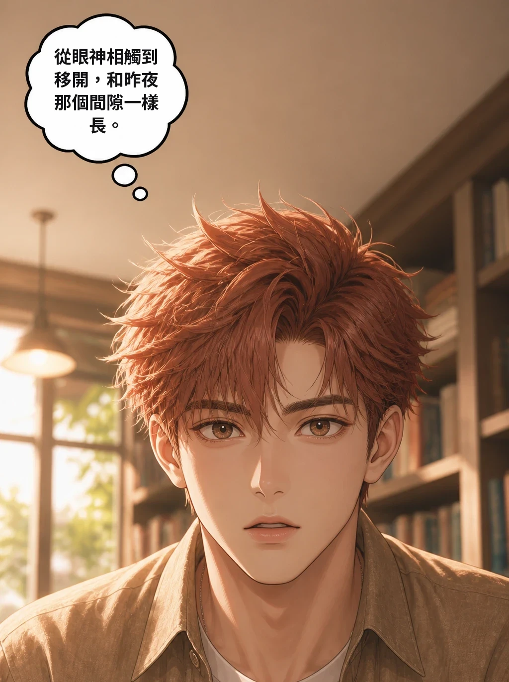 從眼神相觸到移開，和昨夜那個間隙一樣長。