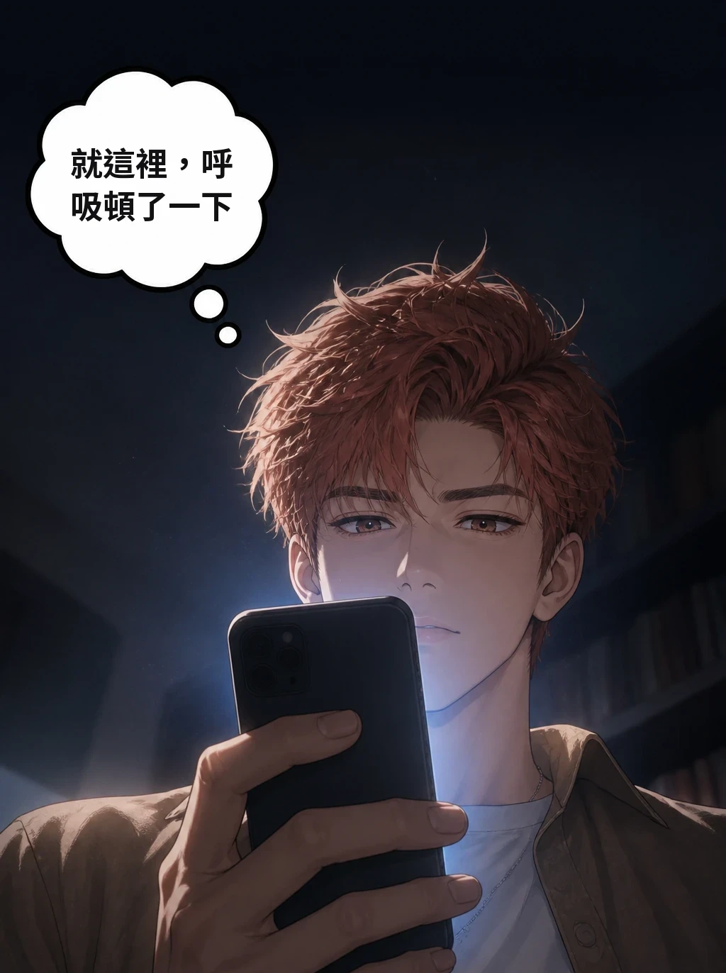 就這裡，呼吸頓了一下