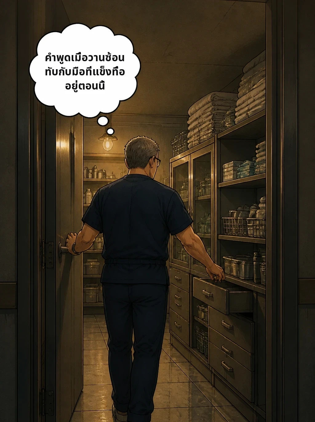 คำพูดเมื่อวานซ้อนทับกับมือที่แข็งทื่ออยู่ตอนนี้