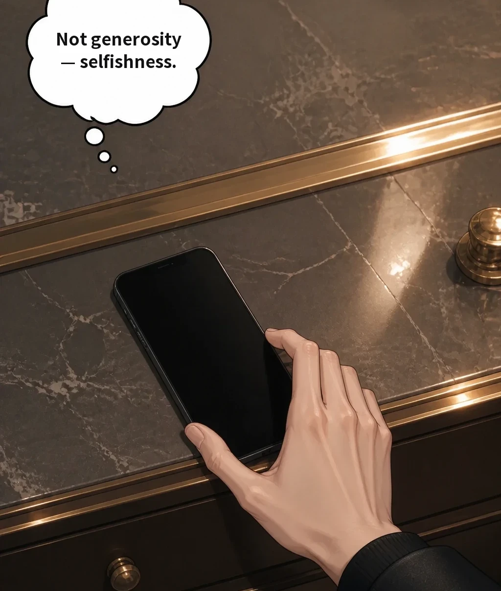 Not generosity — selfishness.
