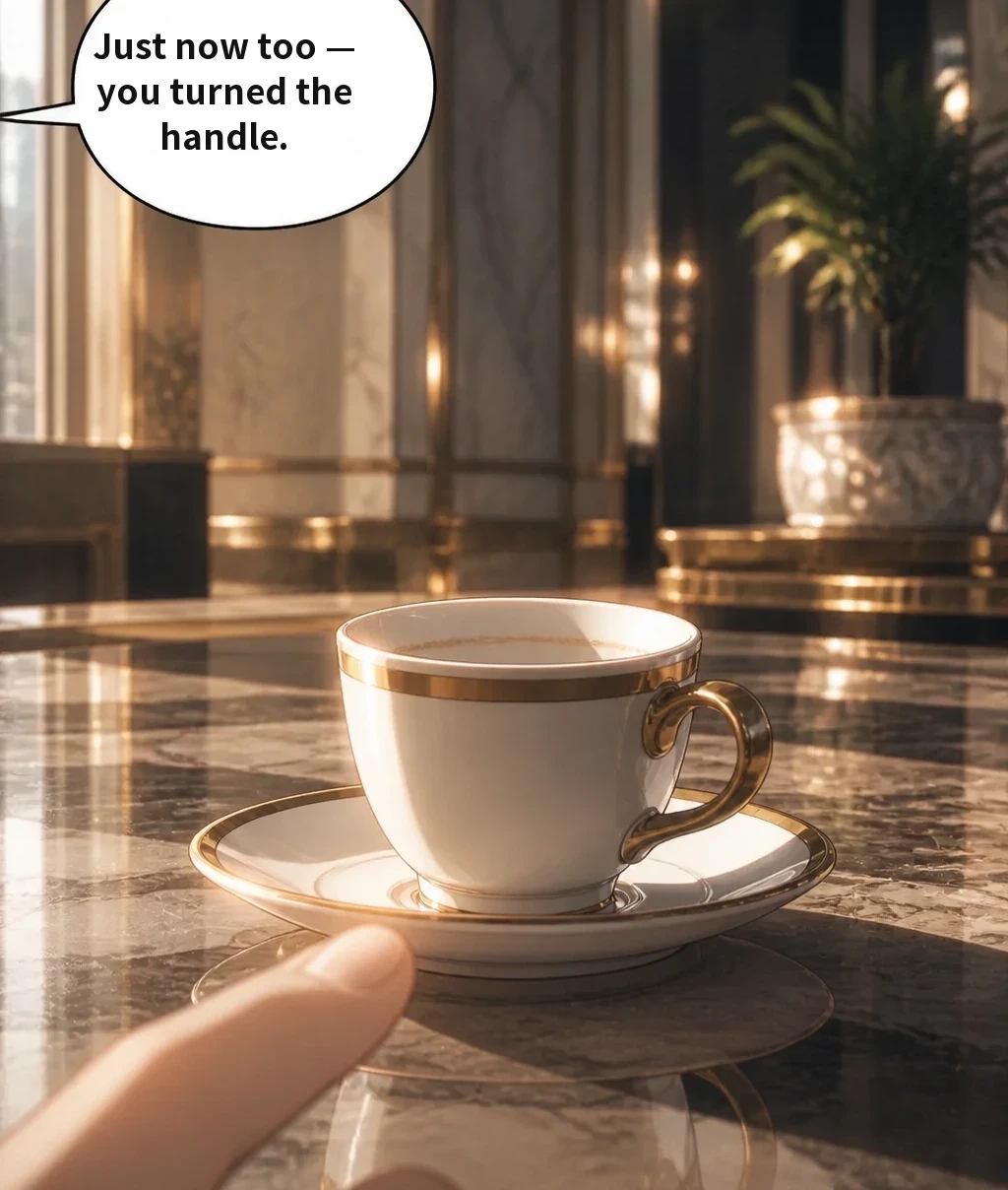 Just now too — you turned the handle.