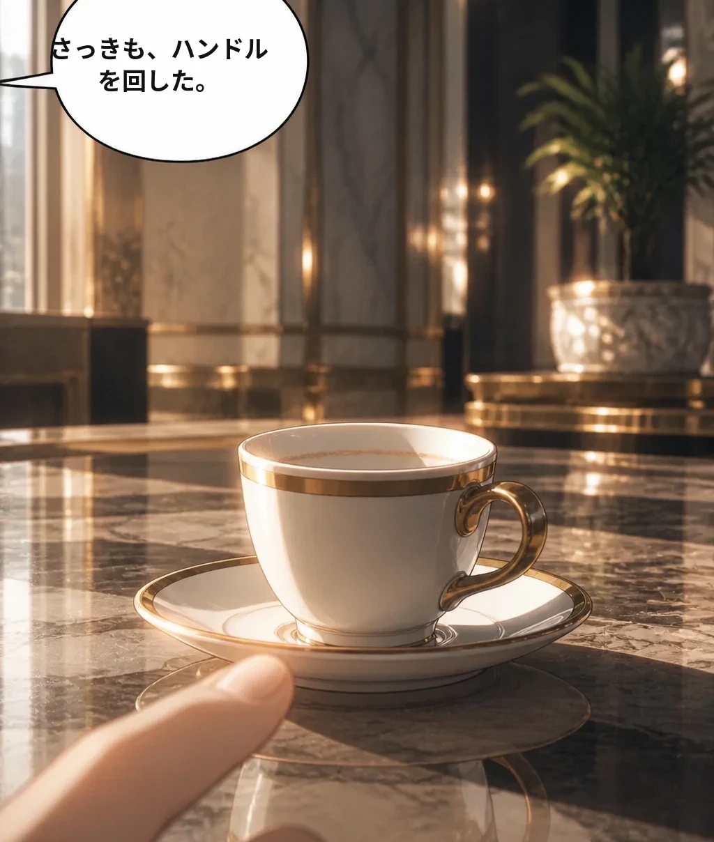さっきも、ハンドルを回した。