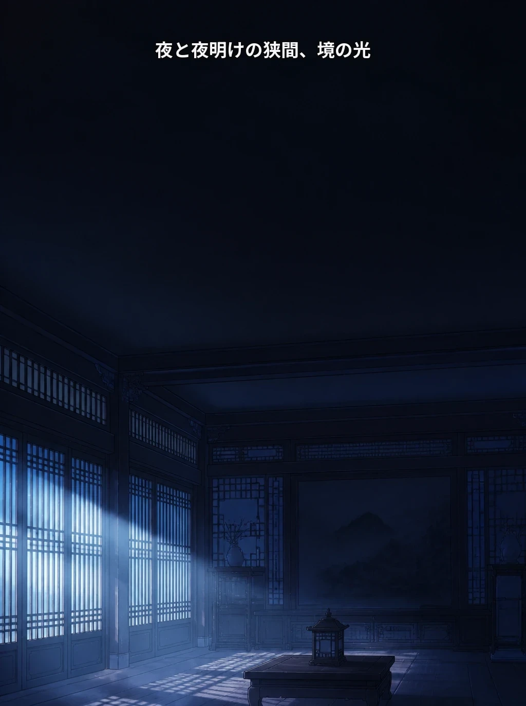 夜と夜明けの狭間、境の光