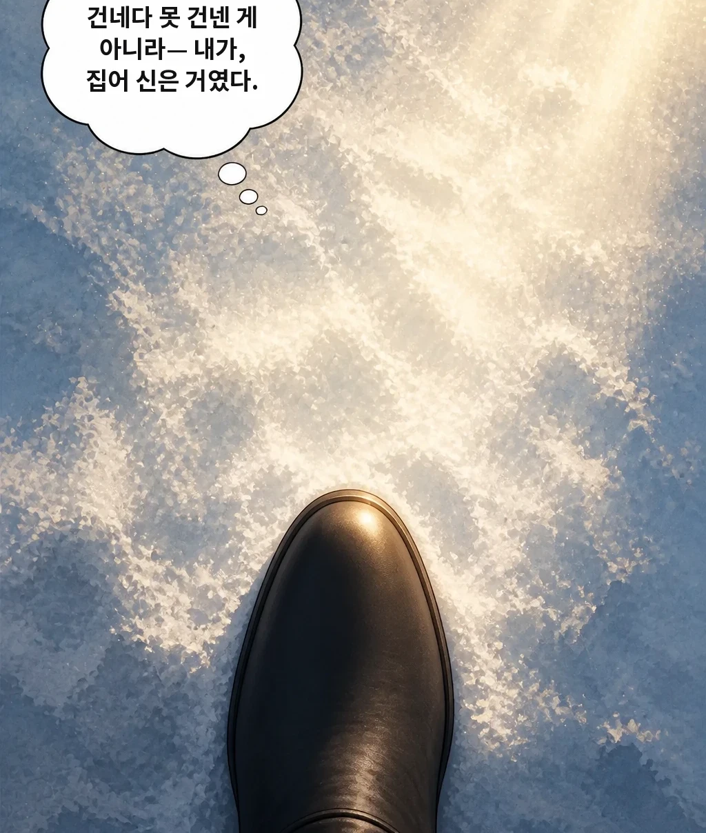 건네다 못 건넨 게 아니라— 내가, 집어 신은 거였다.