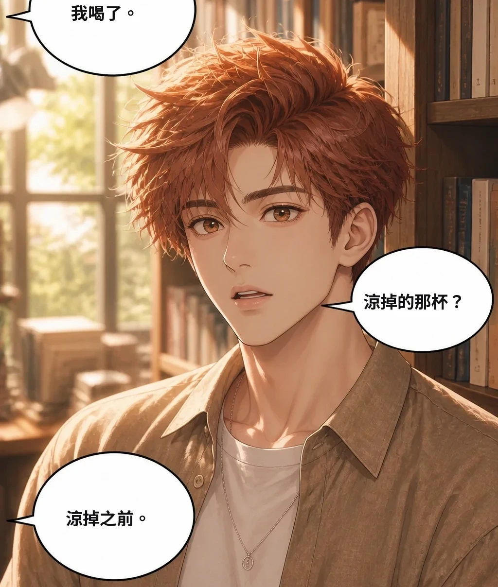 我喝了。 涼掉的那杯？ 涼掉之前。