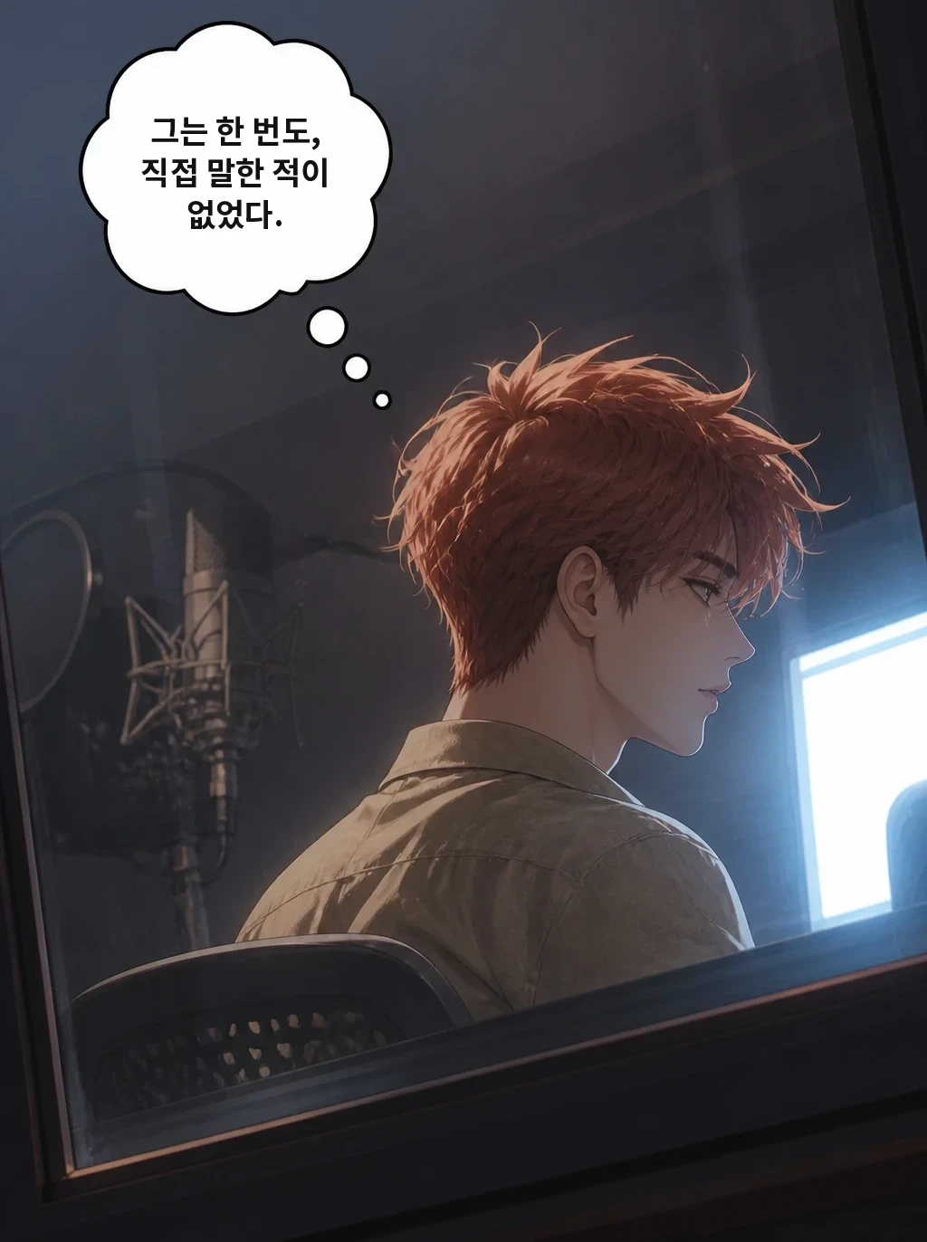 그는 한 번도, 직접 말한 적이 없었다.
