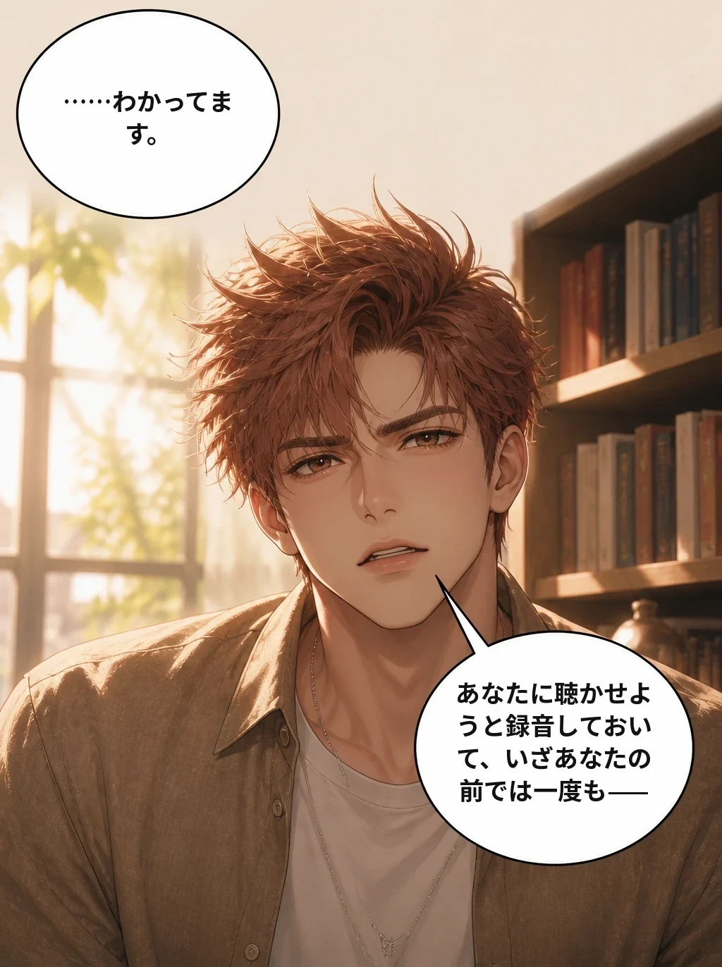 ……わかってます。 あなたに聴かせようと録音しておいて、いざあなたの前では一度も——