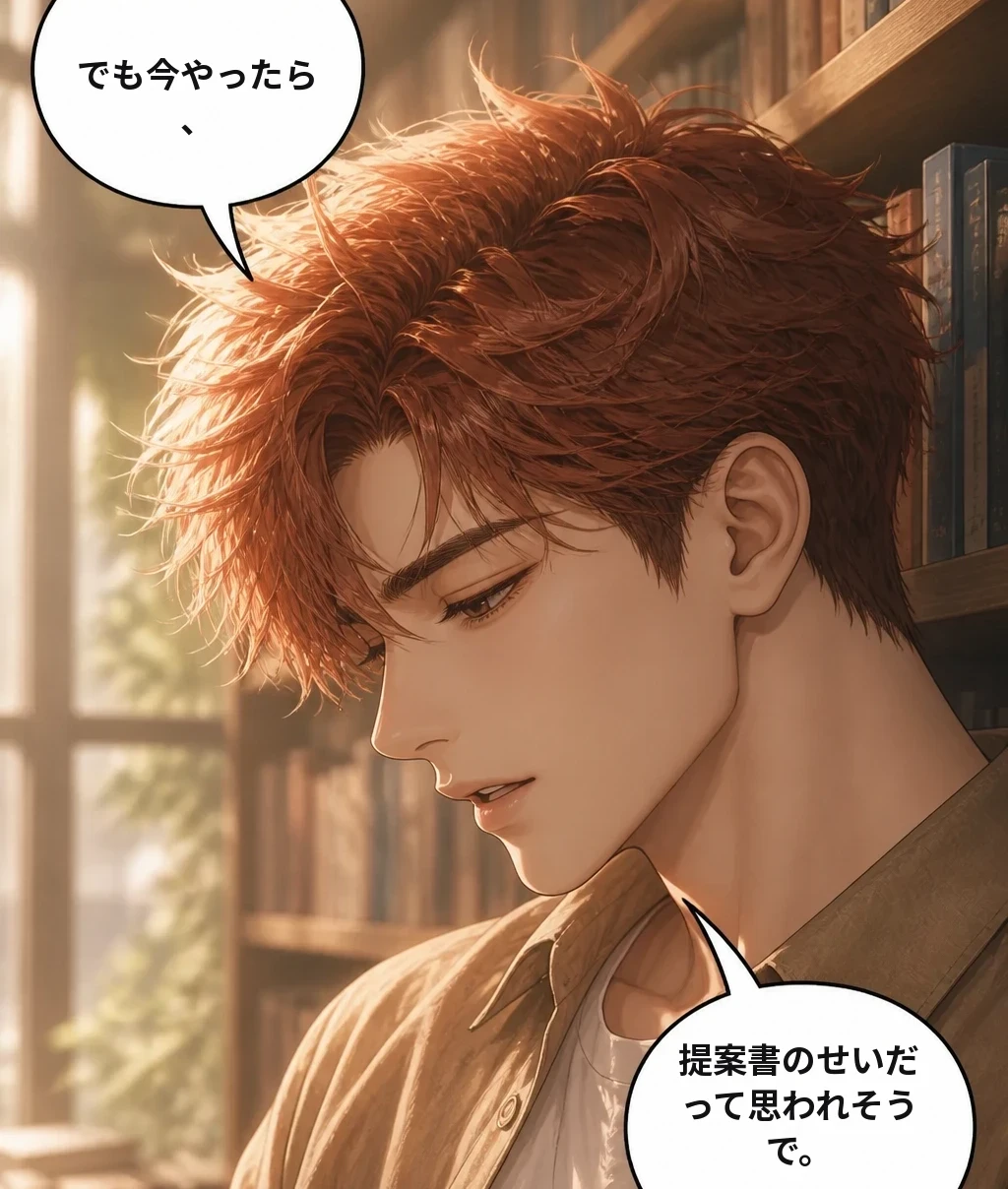 でも今やったら、 提案書のせいだって思われそうで。